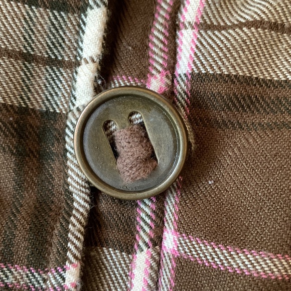 VINTAGE Rare 90s “Virgin Only” Plaid Bomber Jacket in Brown & Pink - Picture 2 of 14